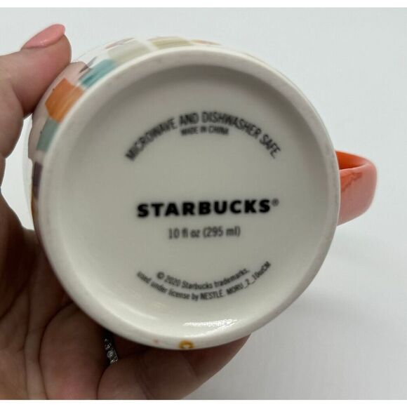 Starbucks Birthday Candles 10 oz Coffee Mug Cup 2020 White w/Orange Handle - Picture 5 of 5